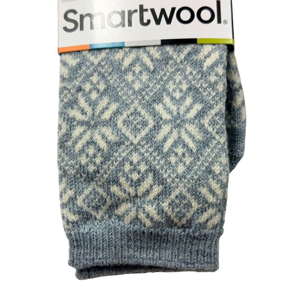 Smartwool Merino Wool Blend Fair Isle Crew Socks Gray Blue Large NWT LOT OF 2 - Picture 7 of 9